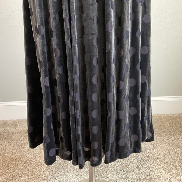 Calvin Klein Velvet Polka Dot Fit and Flare Midi Cocktail Dress Gray Size 10 - Picture 10 of 14